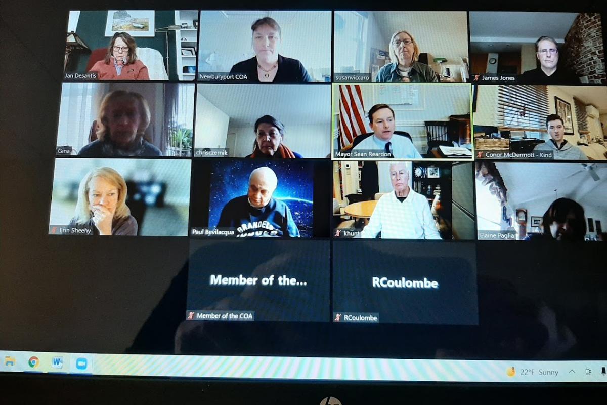 A Zoom Gallery View of a remote meeting