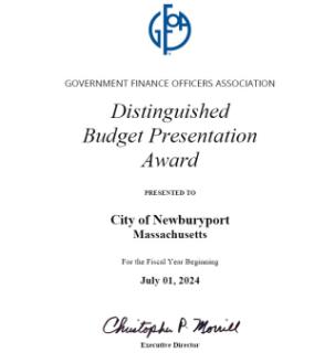 FY2025 GFOA Budget Award