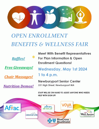 flyer describing what is available at the Benefits fair.  Same info as in text below.