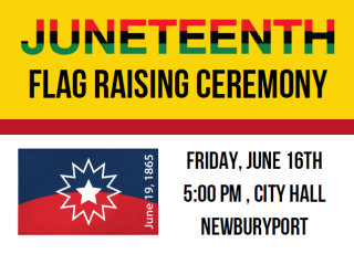 Juneteenth Flag Raising on June 16th at 5pm at City Hall