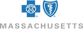blue cross blue shield of Massachusetts cross and shield logo with Massachusetts text below 