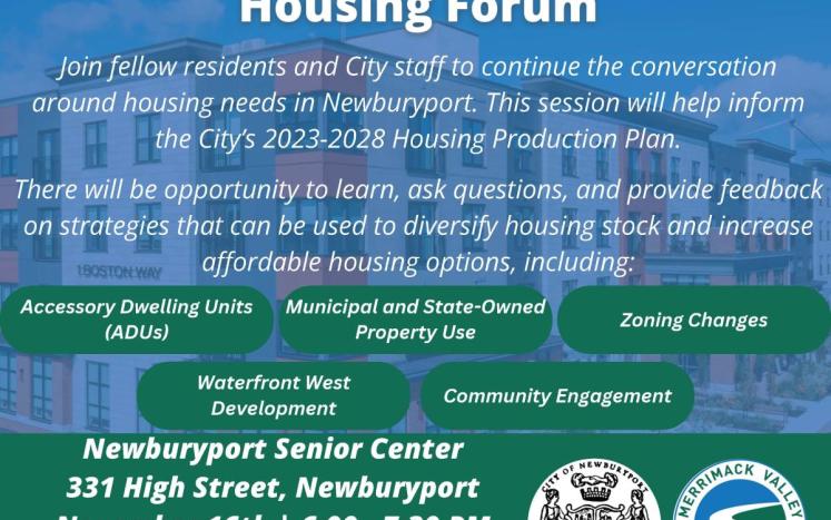 Housing Forum 6pm November 16th at Senior Community Center